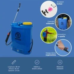 Pompa Irroratrice Spalleggiata 16 Litri Con Batteria A Peso 5Kg Irroratore -Protezioni per piante in Italia 27577022 5