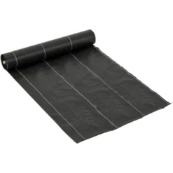 Outsunny Telo Nero Pacciamatura 50x2m Per Orto, Serra, Giardino Drenante E Traspirante Con Quadrettatura