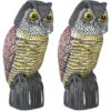2x Gufo Spaventapasseri, Con Testa Rotante, Figura Deco Verticale, Spaventapasseri Da Giardino, Balcone, Colorato