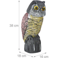 2x Gufo Spaventapasseri, Con Testa Rotante, Figura Deco Verticale, Spaventapasseri Da Giardino, Balcone, Colorato -Protezioni per piante in Italia 51975054 4
