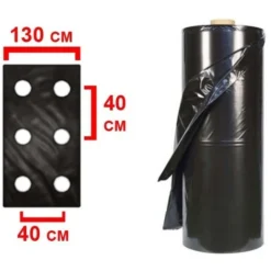 TELO PACCIAMATURA 130CM X 50 METRI FORI DOPPI 40 CM FILM POLIETILENE ANTI ERBA ORTO -Protezioni per piante in Italia 6289973 3