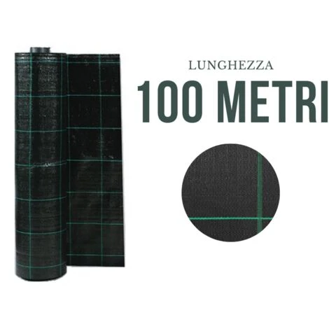 RETE PACCIAMATURA NERA 105 Gr/m² ROTOLO DA 100 METRI PER ORTO E GIARDINO ANTIERBACCE 1 RETE PACCIAMATURA NERA 105 Gr/m² ROTOLO DA 100 METRI PER ORTO E GIARDINO ANTIERBACCE