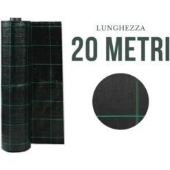 RETE PACCIAMATURA NERA 105 Gr/m­² ROTOLO DA 20 METRI PER ORTO E GIARDINO ANTIERBACCE