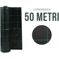 RETE PACCIAMATURA NERA 105 Gr/m­² ROTOLO DA 50 METRI PER ORTO E GIARDINO ANTIERBACCE
