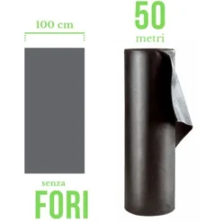 TELO BIO FILM PACCIAMATURA BIODEGRADABILE BOBINA DA 50 M NON FORATO LARG. 100 Cm PER ORTO E GIARDINO