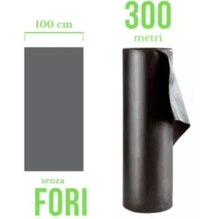 TELO BIO FILM PACCIAMATURA BIODEGRADABILE BOBINA DA 300 M NON FORATO LARG. 100 Cm PER ORTO E GIARDINO