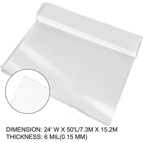 VEVOR Pellicola Trasparente Per Serra Da 24x50 Piedi Con Spessore Di 0,15mm, Copertura Per Piante Serra Da Giardinaggio In Polietilene, Contro Raggi UV Per Progetti Industriali, Residenziali Agricoli 2 VEVOR Pellicola Trasparente Per Serra Da 24x50 Piedi Con Spessore Di 0,15mm, Copertura Per Piante Serra Da Giardinaggio In Polietilene, Contro Raggi UV Per Progetti Industriali, Residenziali Agricoli - immagine 2