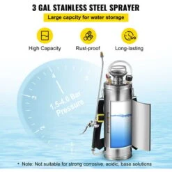 VEVOR Spruzzatore 10L In Acciaio Inossidabile, Spruzzatore Manuale A Pompa In Acciaio, 3 Gallon Con Spruzzatore Per Giardinaggio, Irroratrice Manuale, Domestico E Pulizia Del Terreno -Protezioni per piante in Italia 82818647 4