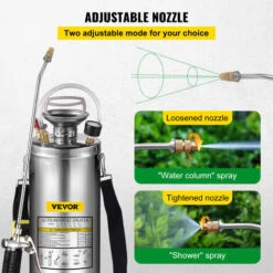 VEVOR Spruzzatore 10L In Acciaio Inossidabile, Spruzzatore Manuale A Pompa In Acciaio, 3 Gallon Con Spruzzatore Per Giardinaggio, Irroratrice Manuale, Domestico E Pulizia Del Terreno -Protezioni per piante in Italia 82818647 5