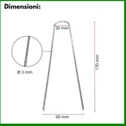 Picchetti Telo Pacciamatura Aa U Acciaio Picchetto Aancoraggio Per Ggiardino Orto - 50 Pezzi -Protezioni per piante in Italia 91789278 3