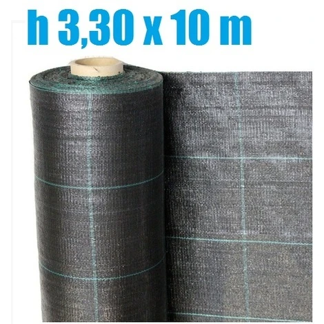 TELO PER PACCIAMATURA NERO QUADRETTATO TESSUTO POLIPROPILENE ANTISTRAPPO - MT 10 X 3,30 H 1 TELO PER PACCIAMATURA NERO QUADRETTATO TESSUTO POLIPROPILENE ANTISTRAPPO - MT 10 X 3,30 H