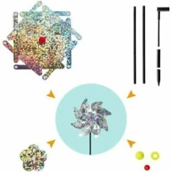 Uccello Spaventapasseri Decorazione Giardino Spike Anti Piccione Deterrente Anti Uccelli Riflettente Per Mulino A Vento Riflettore Antivento Per Proteggere Giardino, Frutteto E Cortile (confezione Da -Protezioni per piante in Italia 97886531 3