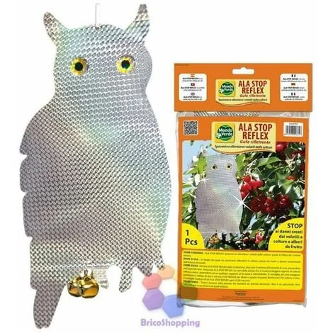 Gufo Riflettente Spaventa Passeri Uccelli Ala Stop Reflex Cm20x40 1 Gufo Riflettente Spaventa Passeri Uccelli Ala Stop Reflex Cm20x40